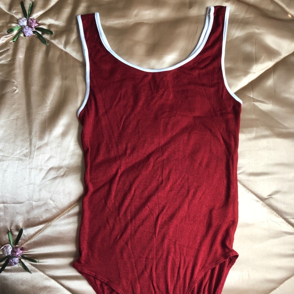 red bodysuit